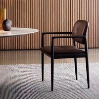 Ensemble de meubles et de chaises de restaurant de luxe JP Modern Hotel, chaises de salle à manger en bois de frêne capitonnées en cuir de luxe