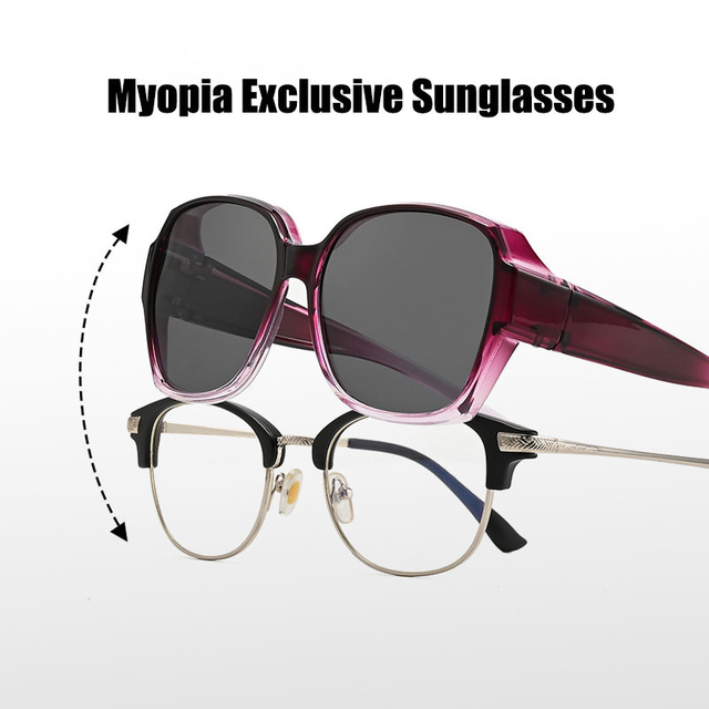 Hot Sales Oversized Fit Over Frame Polarized UV400 Protection Durable Full Rim Metal Rectangle Sunglasses Driving Outdoor