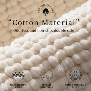 Alfombra de Baño de Algodón con Gránulos de Lint, Rectangular, Color Sólido, Absorbente, Antideslizante, de Secado Rápido, Diseño Minimalista y Grueso - Product Image 2