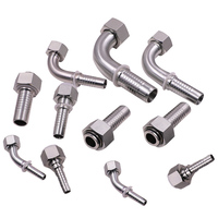 20411 20441 20491 Raccords de Flexible Hydraulique Réutilisables JIC/NPT/BSP/SAE/DIN/Métriques, Raccords à Sertir Pivotants Métriques pour Tuyaux Hydrauliques