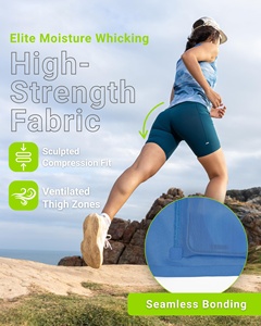 Shorts <span class=keywords><strong>de</strong></span> <span class=keywords><strong>compression</strong></span> personnalisés pour femmes, légers, anti-humidité, avec poche intégrée pour téléphone, OEM/ODM - Product Image 5
