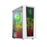 Haute Performance Pc Cabinet Mid Tower Computer Case ATX Gaming Case Verre trempé Dessinez-le pour vous-même pour le bureau