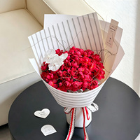 Kertas Pembungkus Bunga Kraft Bergaris 150gsm 50x38cm Gaya Korea Lembaran Kertas Pembungkus Buket untuk Toko Florist Grosir