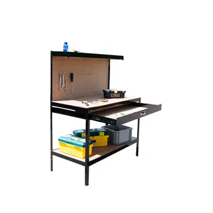 Boltless Werk Winkel Tafel Met Lades Toolbox Pegboard Diy Workshop Station Kast Gepoedercoat Ti157-2 100Pcs 330lbs Cn; shn