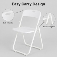 Chaise pliante en plastique durable, portable, légère, empilable, pour conférences, formations, bureau, avec dossier