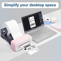 Porte-étiquette thermique pour rouleaux et étiquettes pliées en éventail Imprimante de bureau Porte-accessoire de bricolage pour imprimante d'étiquettes d'expédition