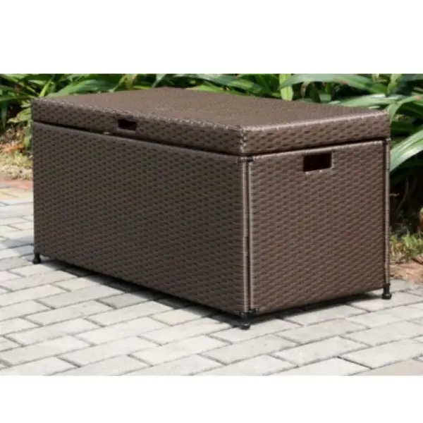 Hotel swimming pool deck trunk waterproof wicker rattan furniture classic outdoor storage box
