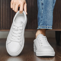 OEM ODM Chaussures basses classiques en cuir blanc pour hommes, à lacets, décontractées, pour le skate, la marche quotidienne, les affaires et les loisirs