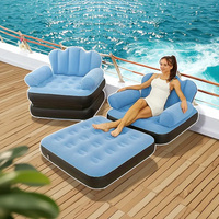 Canapé-lit gonflable à double usage PVC épaissi Paresseux Cinq-en-Un Moderne Nouveau Pliable Inclinable Salon Extérieur Transfrontalier