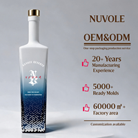 En stock, bouteille de vin en verre bleu vide de haute qualité de 750 ml avec bouchon pour bouteille de Bordeaux à vendre
