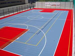 Dalles de sol emboîtables pour terrain de basket VMKON Gamechanger+ - Matériau TPE, épaisseur 19 mm, utilisation intérieure/extérieure - Product Image 6