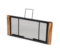 Grilles de cuisson carrées pour foyer, grille carrée pliante pour barbecue en plein air avec poignées, portable à l'extérieur du camping