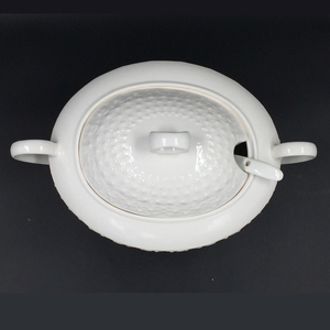 Bán Buôn Nóng Bán 3-4L Trắng Mới Xương Trung Quốc Súp Gốm Cổ Chậu Liễn Với Nắp - Product Image 5