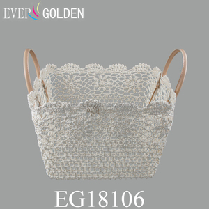 Cestino per piante in corda di cotone moderno cesto per asciugamani in tessuto interno per fioriera contenitore per la biancheria con manici intrecciati a mano 35x28x20cm - Product Image 5