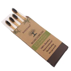 柔らかい木炭の毛が付いている熱い販売の手動歯ブラシの自然な竹の生分解性の大人の竹の歯ブラシ