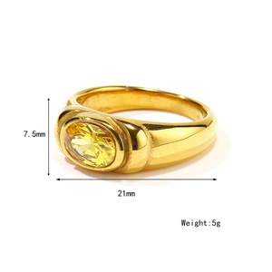 Popular European American Ins Style Retro Fashion Inlaid Zircon Titanium Steel Women's Jewelry <strong>Light</strong> Luxury 18k Gold-plated Ring - Product Image 6