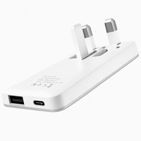 Cargador de Pared Ultrafino para Reino Unido, Delgado como una Tarjeta, con PD de 20W y Carga Rápida