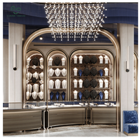 Vitrine de présentation de bijoux et montres en acier inoxydable de luxe avec éclairage LED - Design de décoration de magasin de détail écologique