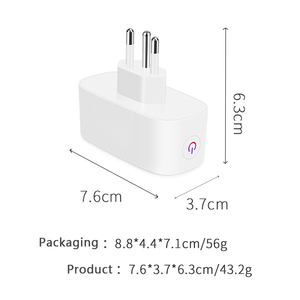 Rsh BR tiêu chuẩn 16A thông minh cắm ổ cắm duy nhất không dây điều khiển từ xa Alexa Google tuya Wifi Outlet với năng lượng giám sát - Product Image 5