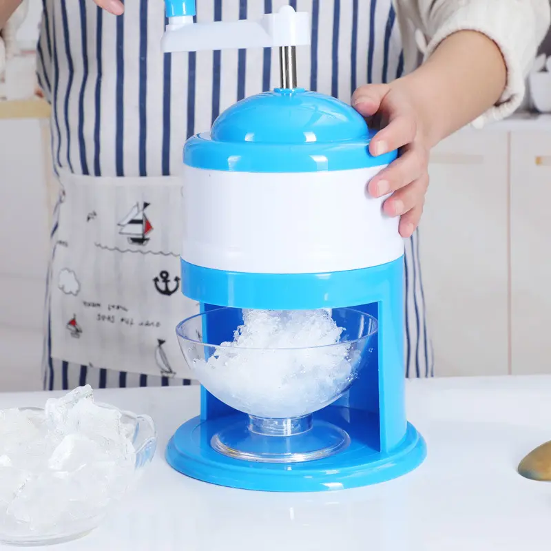 Hand Crank Ice Crusher Manual Ice Shaver and Snow Cone Machine Mini Portable Slushies Ice Crusher and Shaved Machine