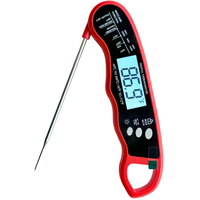 Thermomètre alimentaire numérique à lecture instantanée, étanche IPX6, en plastique ABS, sonde métallique pliable, écran LCD, pour barbecue, four, cuisson, friture