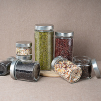 Bocaux en verre transparents pour miel et cornichons, avec couvercle métallique, contenances variées (75ml, 100ml, 150ml, 200ml, 220ml, 250ml, 500ml, 750ml, 1000ml)