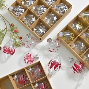 Nouveautés : Boules de Noël suspendues personnalisées, transparentes, électroplaquées, incassables et réutilisables pour les fêtes - Product Image 2