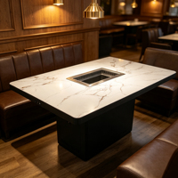 Table de barbecue élégante Jilu OEM, sans fumée, auto-purifiante, avec échappement inférieur, pour les zones de restauration des hôtels