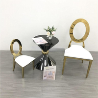 Chaise de banquet moderne en métal doré rose, empilable, en acier inoxydable, pour événements, mariage, salle à manger, luxe – Grande vente