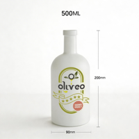 Bouteille en verre pour huile d'olive de haute qualité, personnalisée, 500 ml, blanc mat, 16 oz, 50 cl, bouteille en verre pour whisky, vodka, gin, tequila, rhum, spiritueux, liqueurs