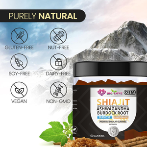 Gummies d'extrait de Shilajit Énergie Cheveux Peau Ongles 60 Comprimés Crinière de <span class=keywords><strong>Lion</strong></span> Racine de Pissenlit Énergie Masculine Soutien Immunitaire Complément Alimentaire à Base de Plantes - Product Image 5