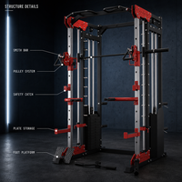 Machine Smith multifonctionnelle, appareil d'entraînement fonctionnel, équipement de musculation à câbles croisés pour salle de sport à domicile et usage commercial