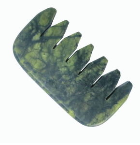 Produits de massage du cuir chevelu pour la relaxation de la tête, couleur verte, peigne en pierre naturelle de jade Xiuyan - Product Image 4