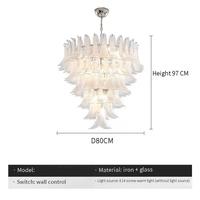 JYLIGHTING Luminaire suspendu en verre de Murano fait à la main en fer de luxe moderne Lustres et lampes suspendues en plusieurs couleurs