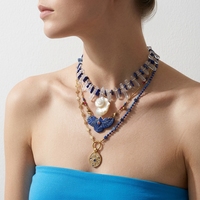 Collier Pendentif Coquillage Naturel, Conque, Ange, Aigle, Pierre de Lune Irrégulière, Quartz Clair, Lapis Lazuli, Perles, Accessoire Énergétique de Guérison