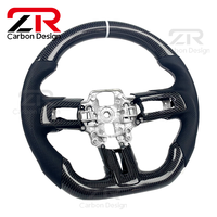 Volant de direction en fibre de carbone personnalisé sport pour Ford Mustang, accessoires intérieurs de voiture