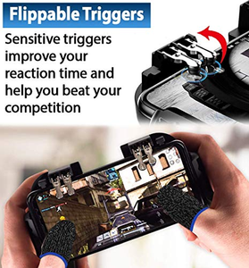 Upgraded Six-finger Wireless 2.4GHz ABS+Metal Black Mobile Gaming <b>Controller</b> H9 Cooling Fan Handbrake <b>Phone</b> Holder 4-6 Hours - Product Image 3