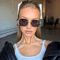 Nouvelles Lunettes de Soleil Rétro Sans Monture UV400 Amincissantes Style Instagram Tendance Transfrontalière Haut de Gamme Vente en Gros pour Femmes 2026