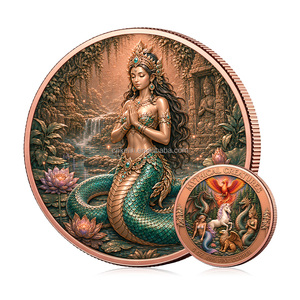 Moneta Commemorativa 3D in Rilievo con <span class=keywords><strong>Creature</strong></span> Mitiche: Unicorno, Grifone, Naga, Sirena, Drago, Fenice - Moneta in Rame Puro da 5 once - Product Image 1