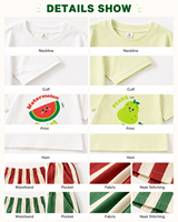 2026 Kinder Zomer Fruit Print Set Katoenen Korte Mouwen T-Shirt Gestreepte Shorts Schattig Casual Jongens Meisjes 2-delig Outfit OEM