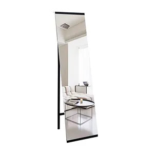 Custom Antique Bedroom Living Room Decor Big Black Frameless Full Length Dressing Lonh Body Standing Floor Mirror Spiegel
