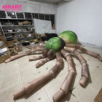 Araignées géantes gonflables vertes pour Halloween, araignées gonflables en gros