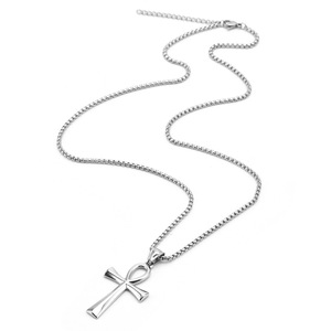Collar con Colgante de Cruz y Lazo de Acero Inoxidable, Estilo Hip Hop Punk, Regalo de Moda para Halloween y Navidad para Hombres - Product Image 4