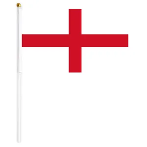 5.6X8.4 Inches Hand Waving England Flag Polyester Custom Shaking Flag