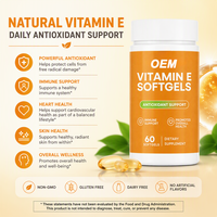 Capsule de vitamine E en gélule souple à marque privée, antioxydant, soutien immunitaire, soin de la peau pour femmes, complément alimentaire beauté pour adultes et femmes
