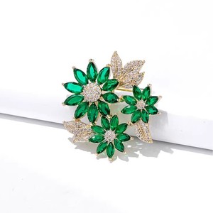 2026Latest Trendy Flower Crystal Brooch Pins Rhinestone <b>Buttons</b> Alloy <b>Gold</b> Plated Customized Unisex Daily Use Engagement Wedding - Product Image 6