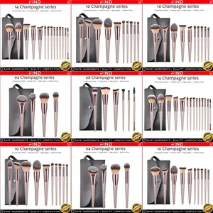 Pinceaux de maquillage professionnels super doux à manche en bois, 18 pièces en 1, pour <span class=keywords><strong>le</strong></span> visage, vente en gros, coloris variés - Product Image 2