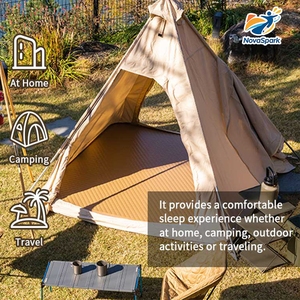 Materassino Gonfiabile Portatile Pieghevole Moderno per Campeggio, con Motivo a Rombi Marrone, Materasso ad Aria Drop Stitch, Piattaforma Galleggiante per Acqua e Parco - Product Image 2