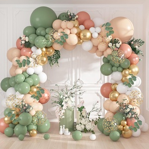 Kit Fai-da-Te per Decorazioni con Palloncini in Lattice, Ghirlande di Palloncini Bianchi, Oro e Avocado per Feste - Product Image 1