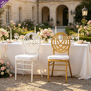 China Custom OEM Gold Black Event Metal <b>Stackable</b> Wedding <b>Chair</b> Banquet Chivari Tiffanie Wedding <b>Chairs</b> for Hotel - Product Image 1